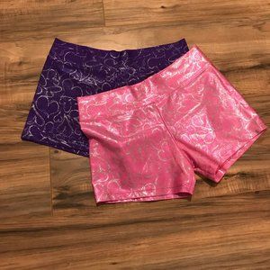 Silky Elastic Metallic Dance Booty Shorts